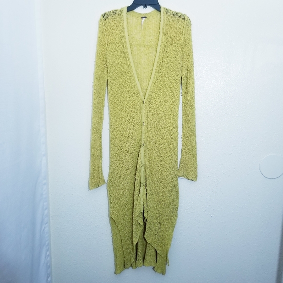 Free People Yellow Long Cardigan - Picture 2 of 9